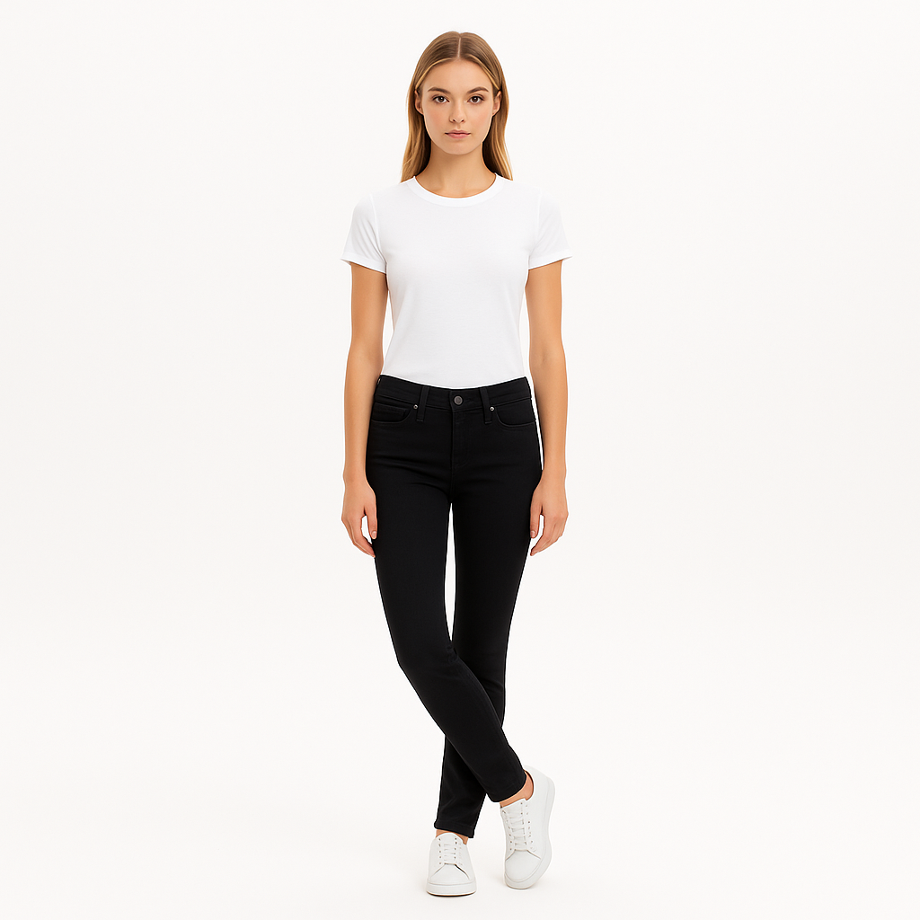 Pantalon Low Rise Skinny - Film Noir