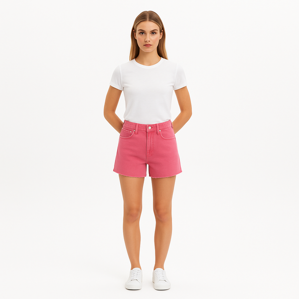 Short Le Super High Raw Edge Aw - Washed Flamingo