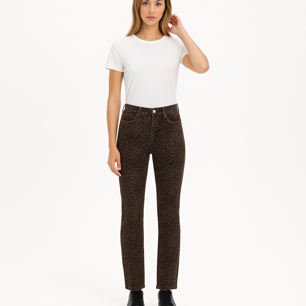 Pantalon Le Sylvie Coated - Leopard