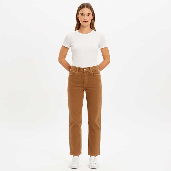 Pantalon Le Sylvie Raw After Cord - Latte
