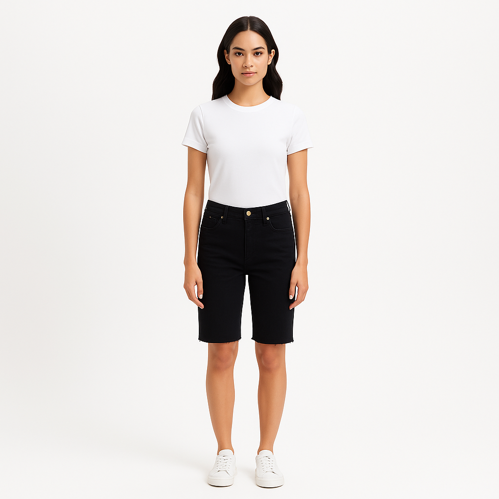 Pantalon Le Vintage Bermuda Raw Edge - Film Noir