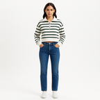 Pull Cropped Half Zip - Pine Multi