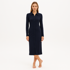 Robe Hook & Eye Knit - Navy