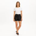 Short High Rise Leather - Noir