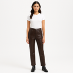 Pantalon Highntight Leather Taper - Americano