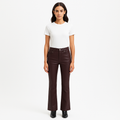 Pantalon Le Crop Mini Boot Leather - Burdgundy