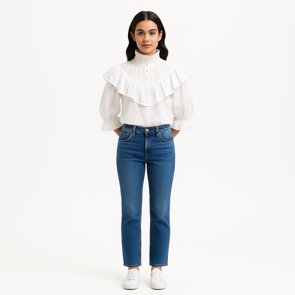 Top Ruffle Flounce - Blanc