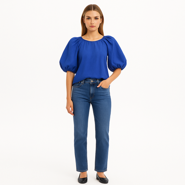 Top Gathered Seam - Cornflower Blue