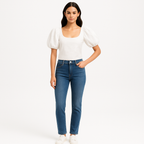 Top Puff Sleeve Uneck - Off White