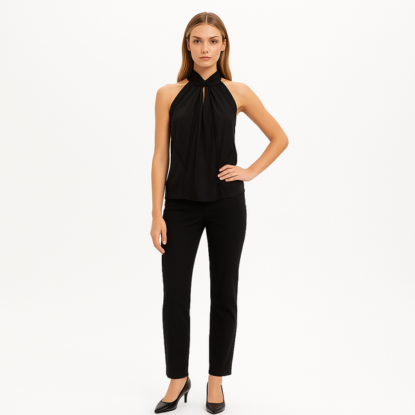 Top Lace Inset Sl - Noir