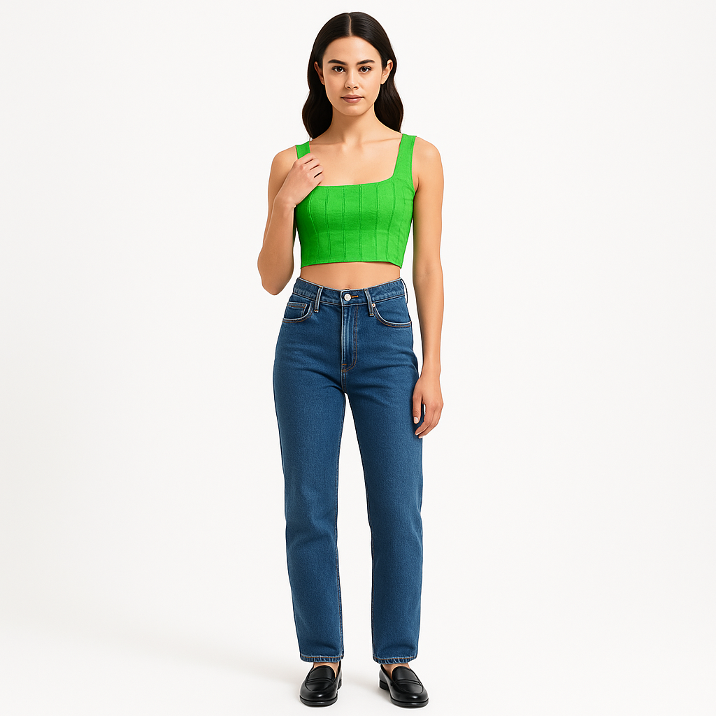 Top Linear Lace Bra - Bright Peridot