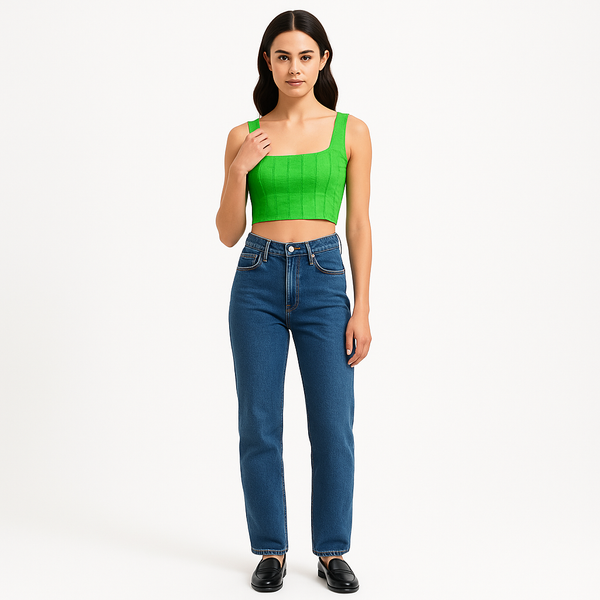 Top Linear Lace Bra - Bright Peridot