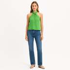 Top Twist Neck Halter - Bright Peridot