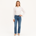 Top Ruffle Front Button Down - Blanc
