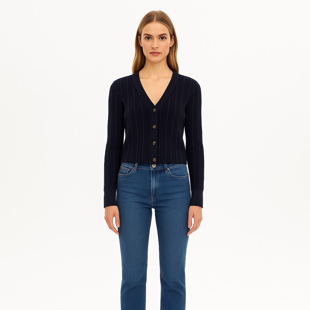 Cardigan Button Front - Navy