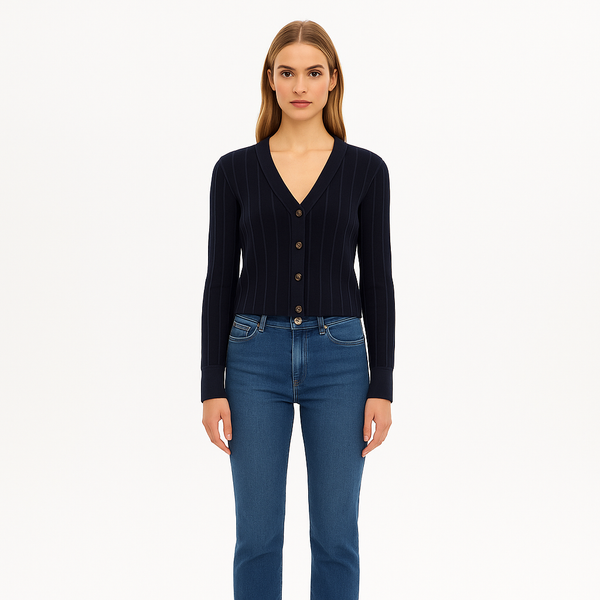 Cardigan Button Front - Navy