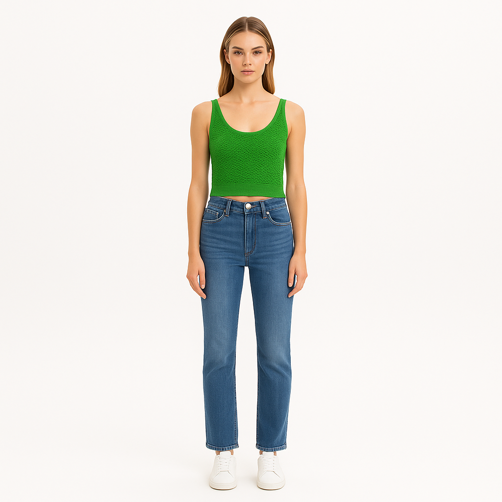 Top Crochet Tank - Bright Peridot