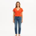 Top Le Mid Rise V - Bright Tangerine