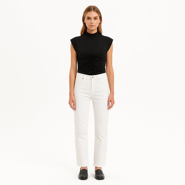 Top Shirred Bra Detail - Noir