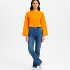 T-Shirt Crop Bell Sleeve - Nectarine