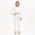T-Shirt Crop Bell Sleeve - Blanc