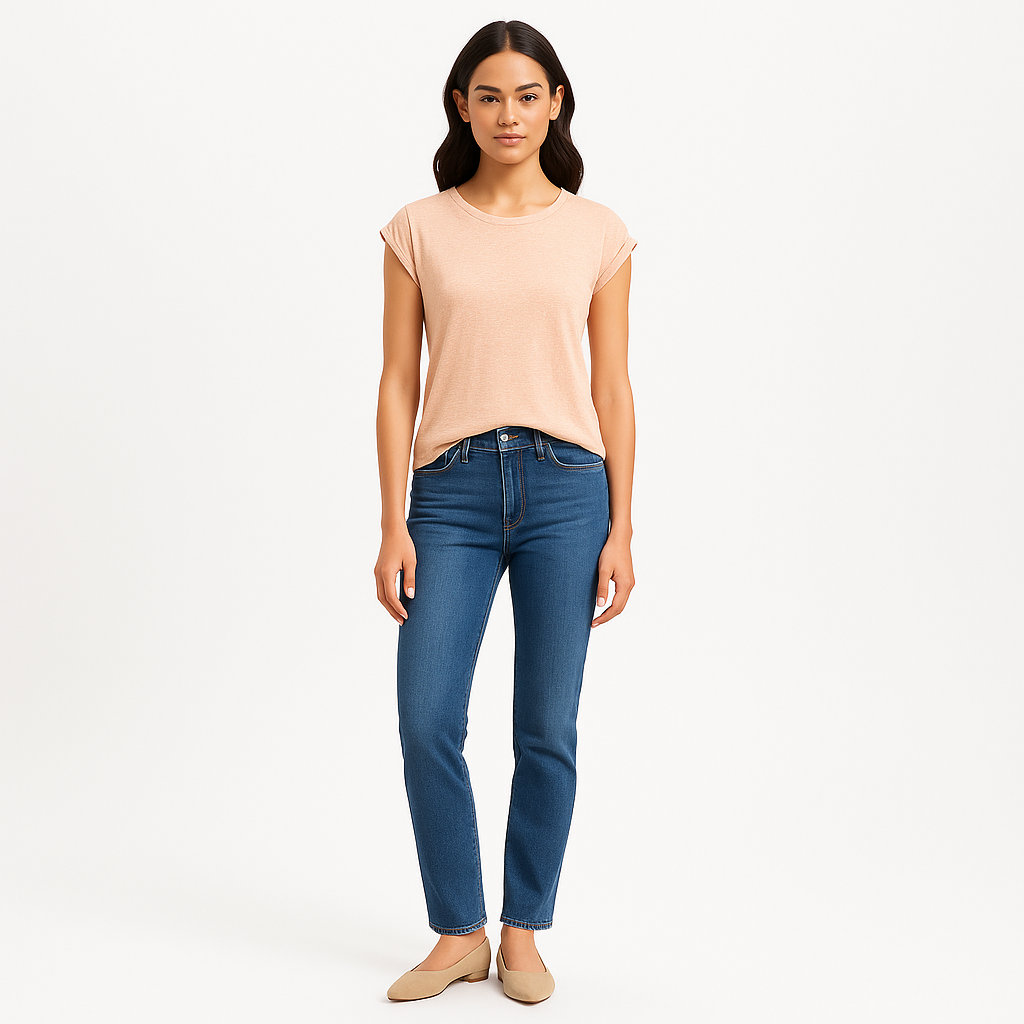 Top Rolled Muscle - Washed Nude Pink