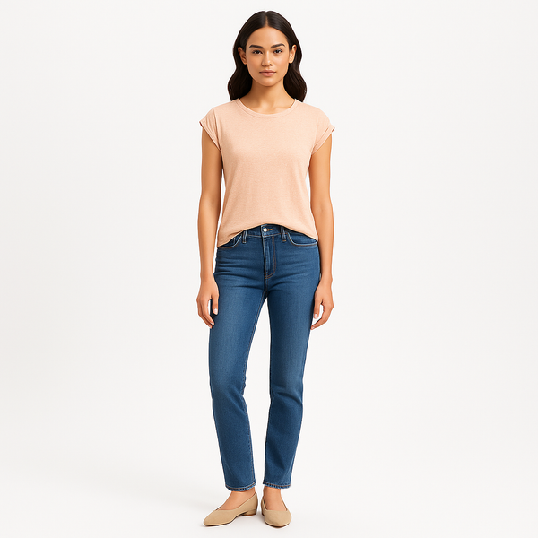 Top Rolled Muscle - Washed Nude Pink