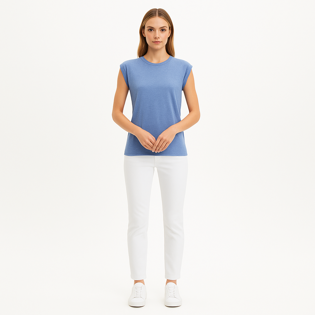 Top Rolled Muscle - Oxford Blue
