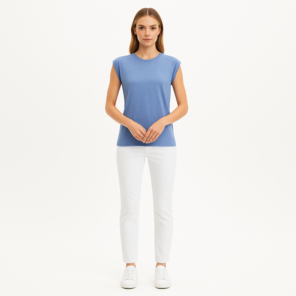 Top Rolled Muscle - Oxford Blue
