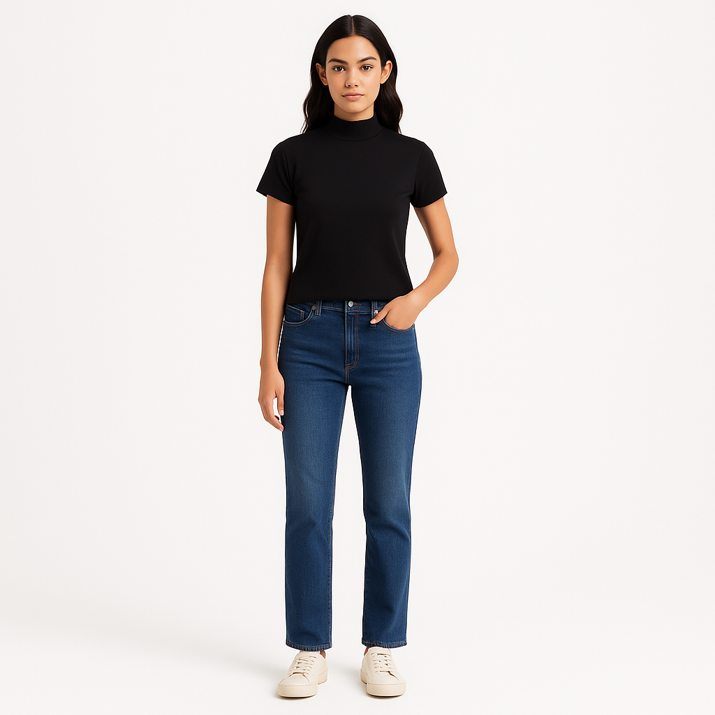 T-Shirt Mockneck - Noir