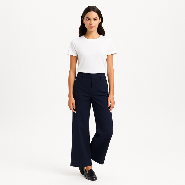 Pantalon Le Crop Palazzo - Navy