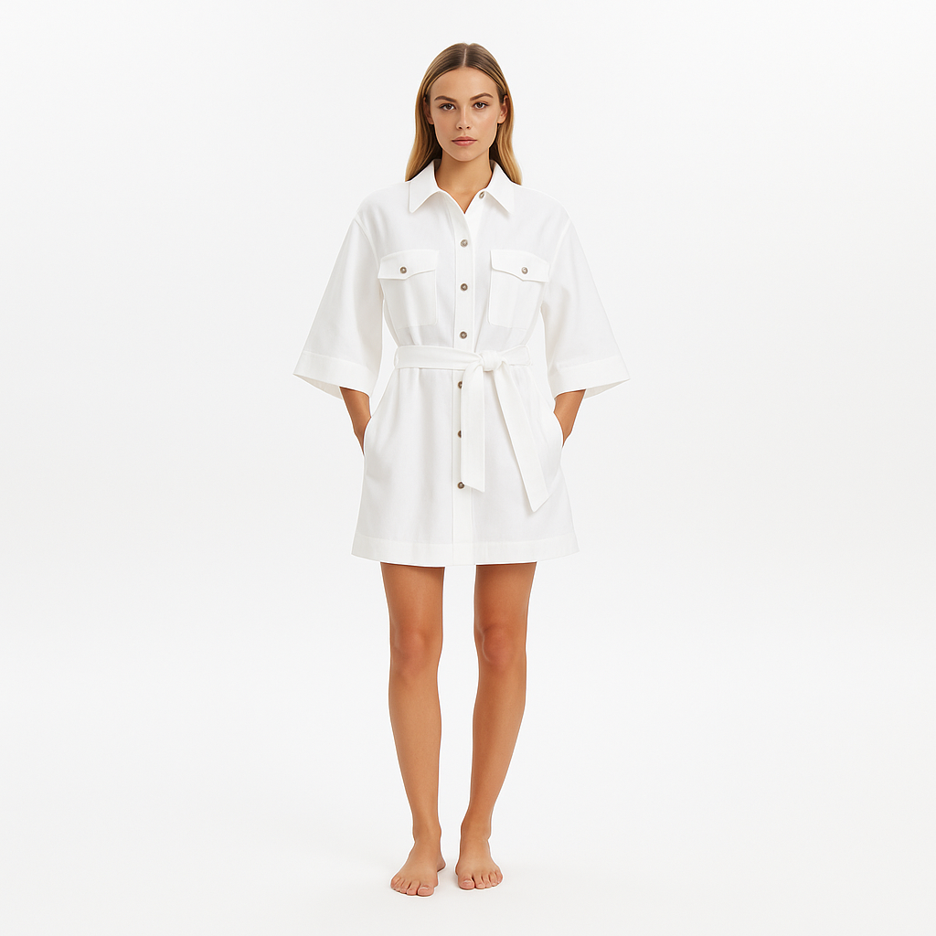 Robe Oversized Utility - Blanc