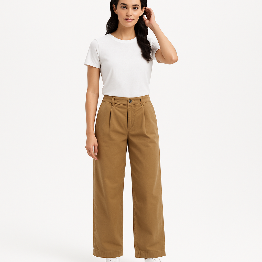 Pantalon Pleated Chino - Camel