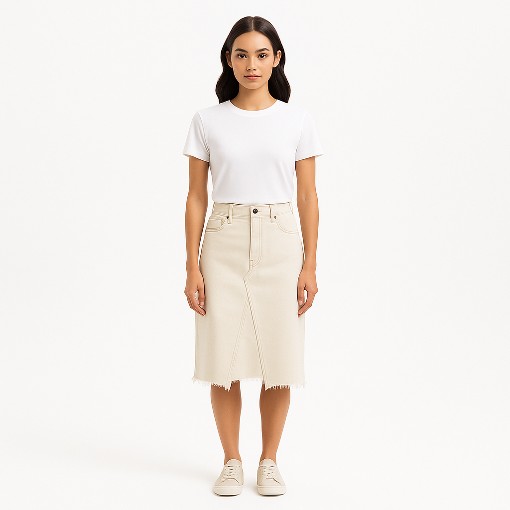 Jupe Relaxed Jagged Edge - Vintage White