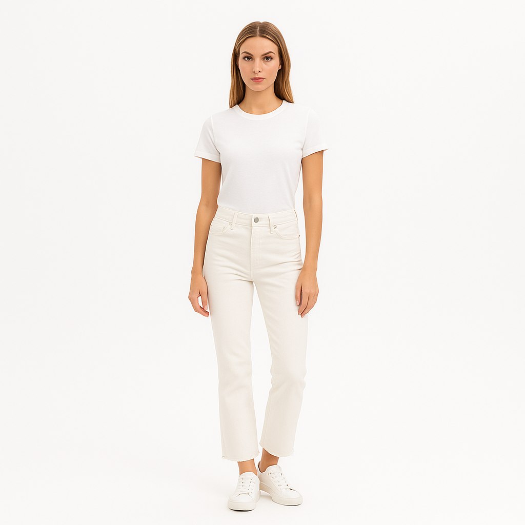 Pantalon Le Super High Crop Mini Boot Cascade Hem - Au Natural Destruct