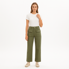 Pantalon The 70S Patch Pocket Crop Straight - Washed Summer Sage