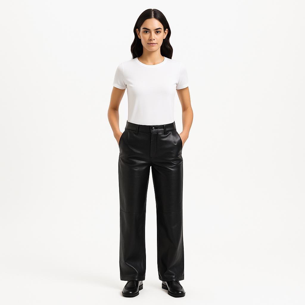 Pantalon Relaxed Leather - Black