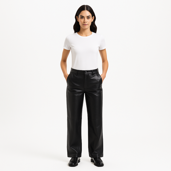 Pantalon Relaxed Leather - Black