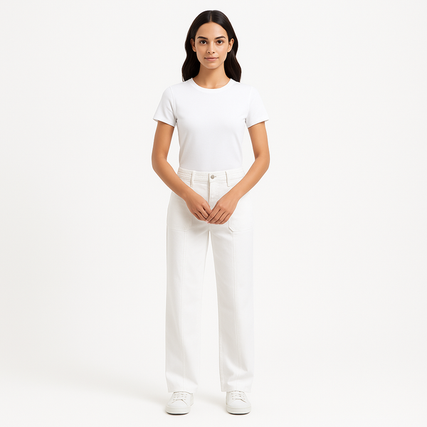 Pantalon Braided Waistband Wide Leg - Au Natural Clean