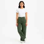 Pantalon Wide Leg Cargo - Poblano