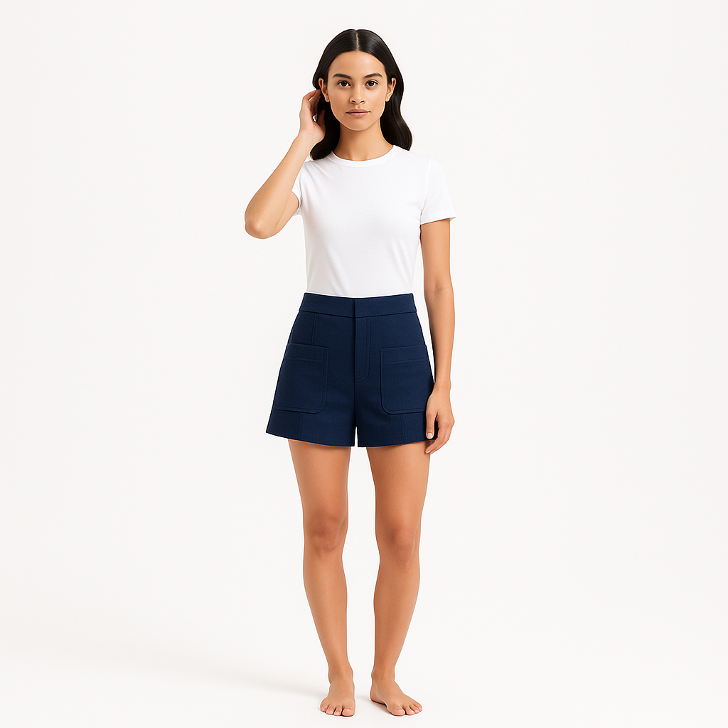 Short Patch Pocket Trouser - Navy