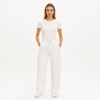 Pantalon Wide Leg Cargo - White
