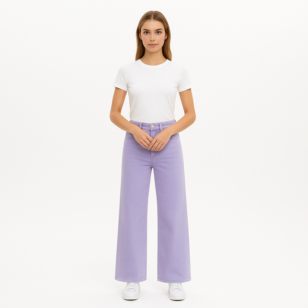 Pantalon Le High N Tight Wide Leg Raw Aw - Washed Lilac