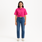 Chemise Cropped Twist Front - Flamingo