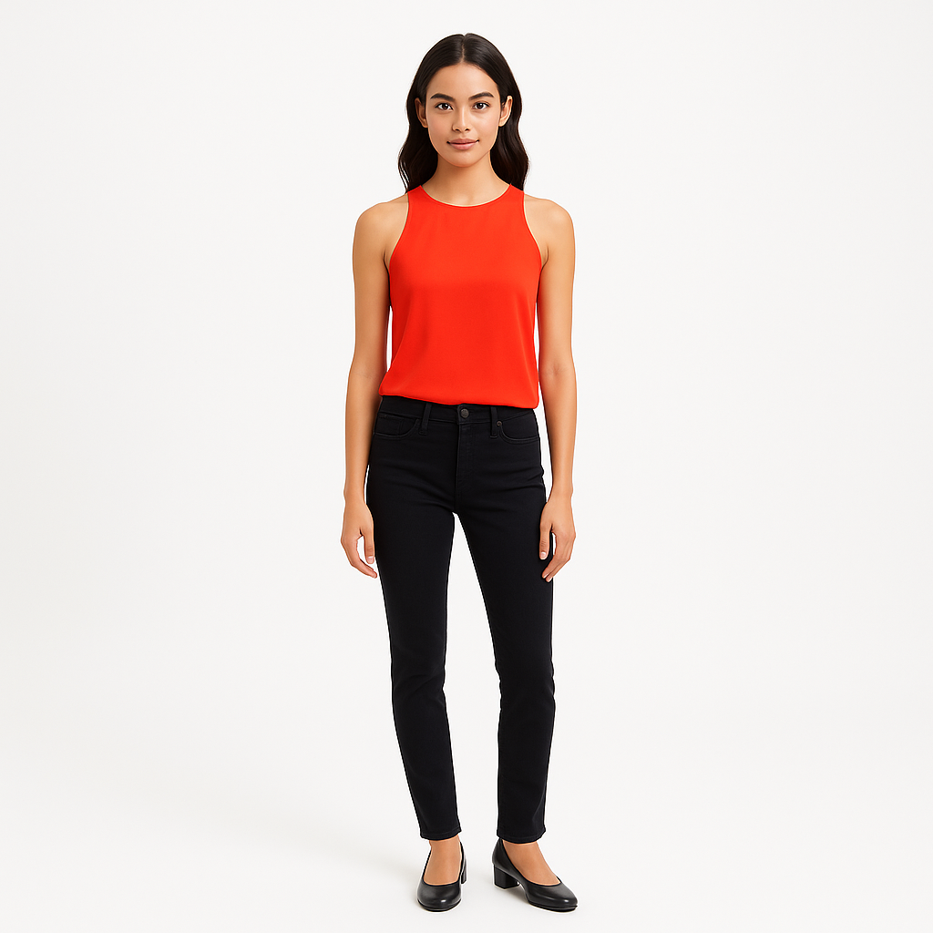 Top Bias Racer Tank - Red Orange