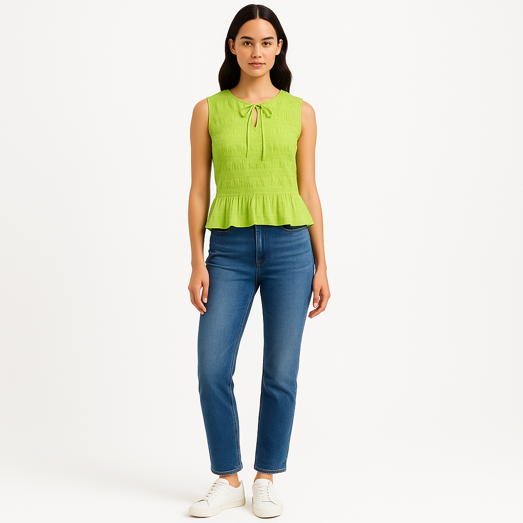Top Sl Shirred - Bright Lime