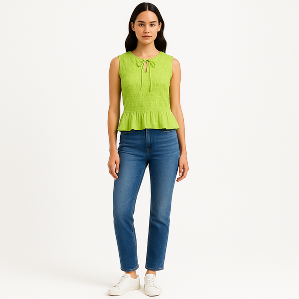 Top Sl Shirred - Bright Lime