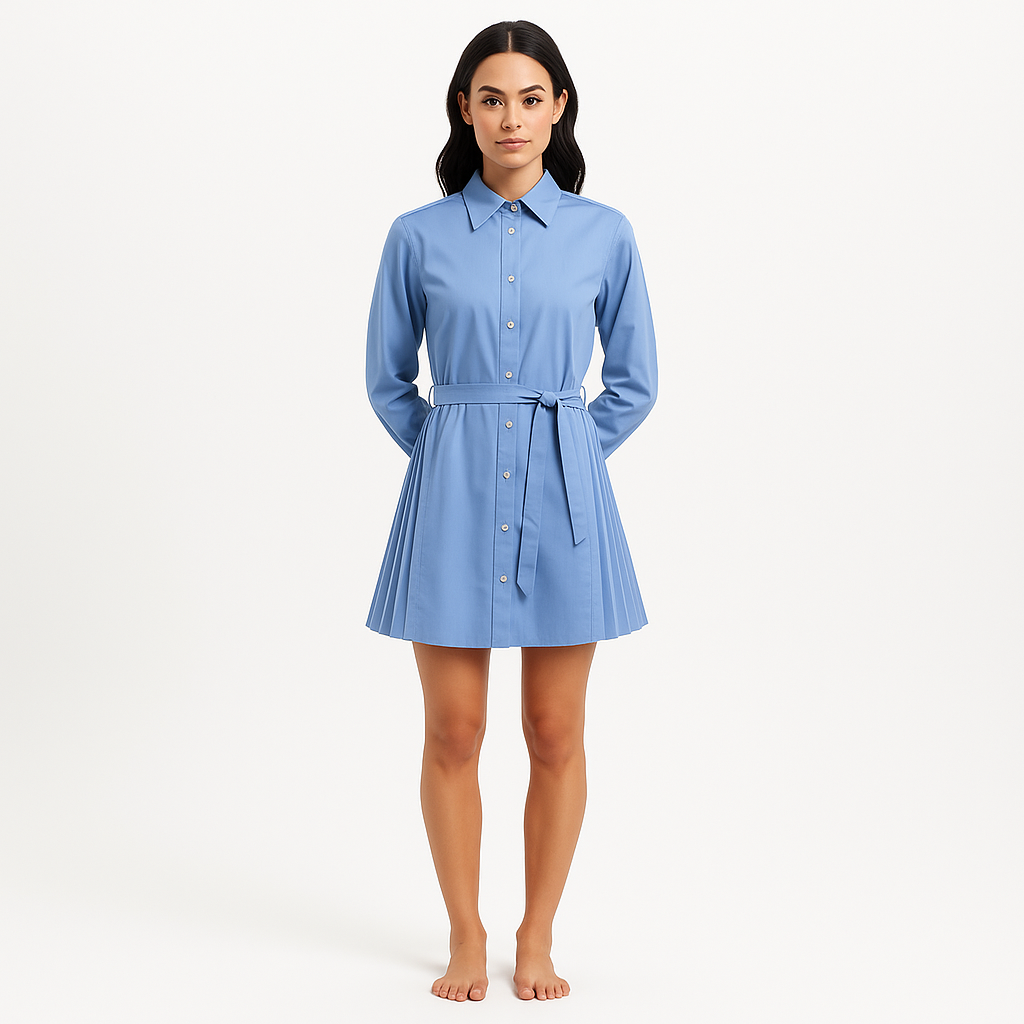 Robe Pleated Mini - Oxford Blue
