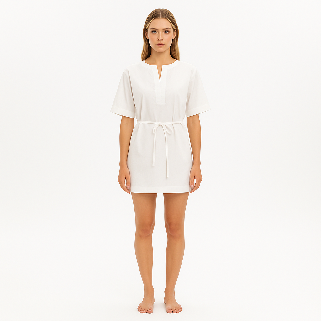 Robe Slit Popover - Blanc