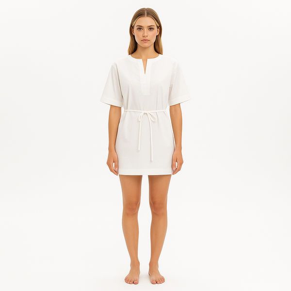 Robe Slit Popover - Blanc